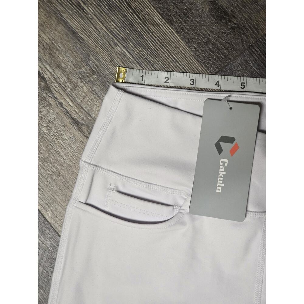 Cakulo NWT White Cropped Capri Yoga Pants Size S Small Stretch Active Golf - Picture 3 of 6